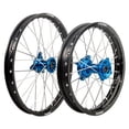 thumbnail image 1 of Impact Complete Front/Rear Wheel Kit 1.40 x 17/1.60 x 14 Black Rim/Silver Spoke/Blue Hub for Suzuki RM85 2002-2009, 1 of 1