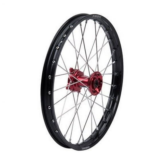 Impact Complete Wheel - Front 19 x 1.40 Black Rim/Silver Spoke/Red Hub For Honda