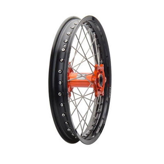 Impact Complete Wheel - Rear 19 x 2.15 Black Rim/Silver Spoke/Orange Hub for Husqvarna FC 350 2014-2018