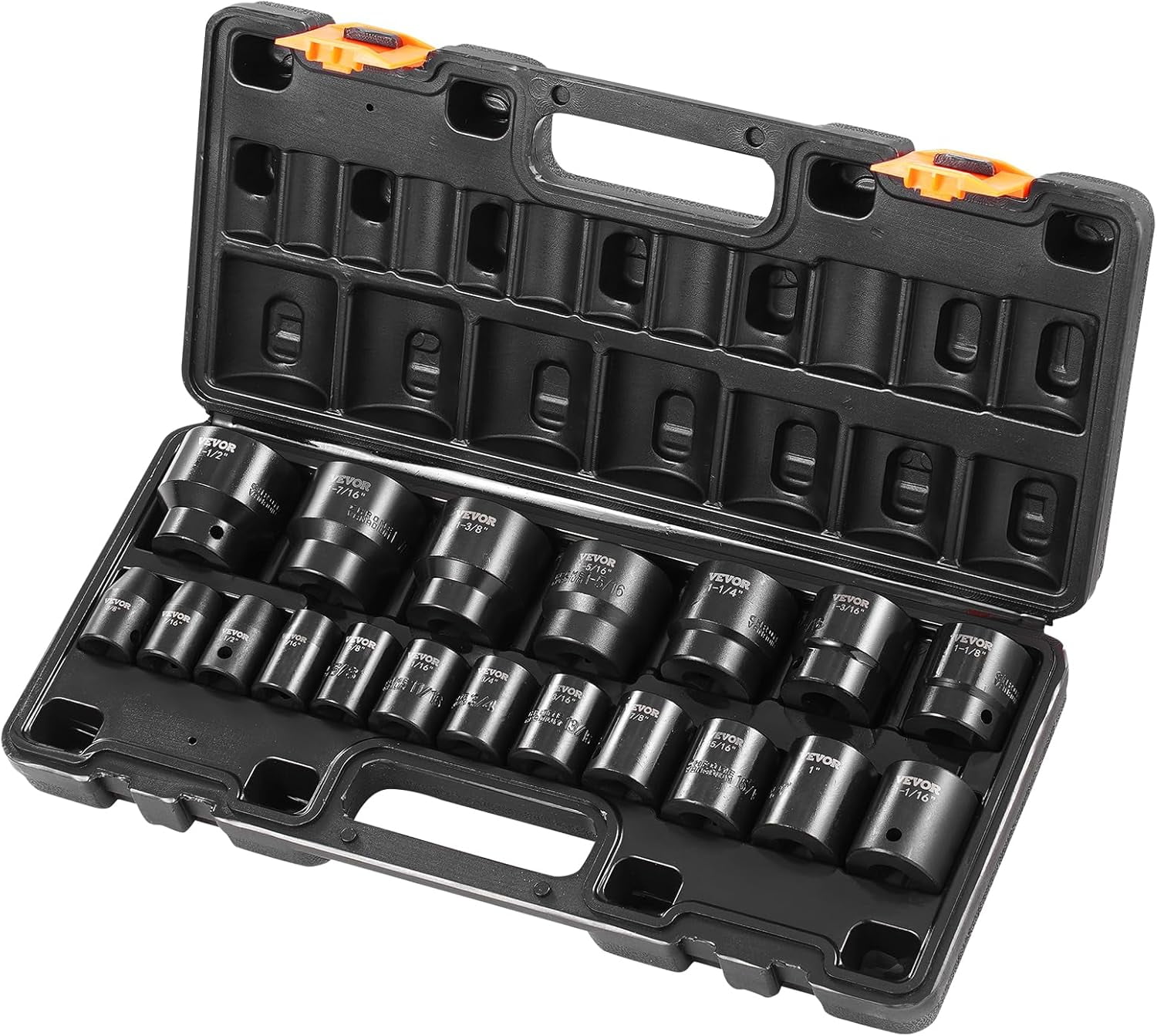 Impact Drive Socket Set 1/2 Inches 19 Piece Impact Sockets SAE ...
