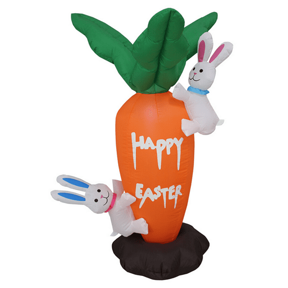 Impact Easter Bunnies with Giant Carrot Yard Inflatable, 48"