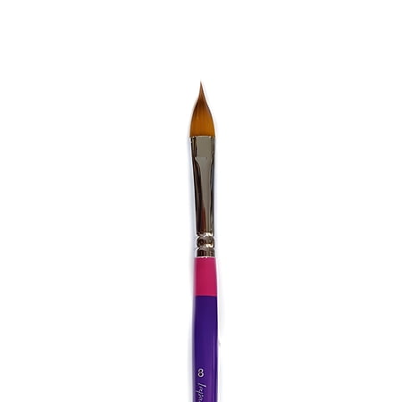 Impact Face Painting Brush - Bloom 8, Professional Artist Body and Face Paint Brush, Synthetic Nylon Bristles, Purple Handle