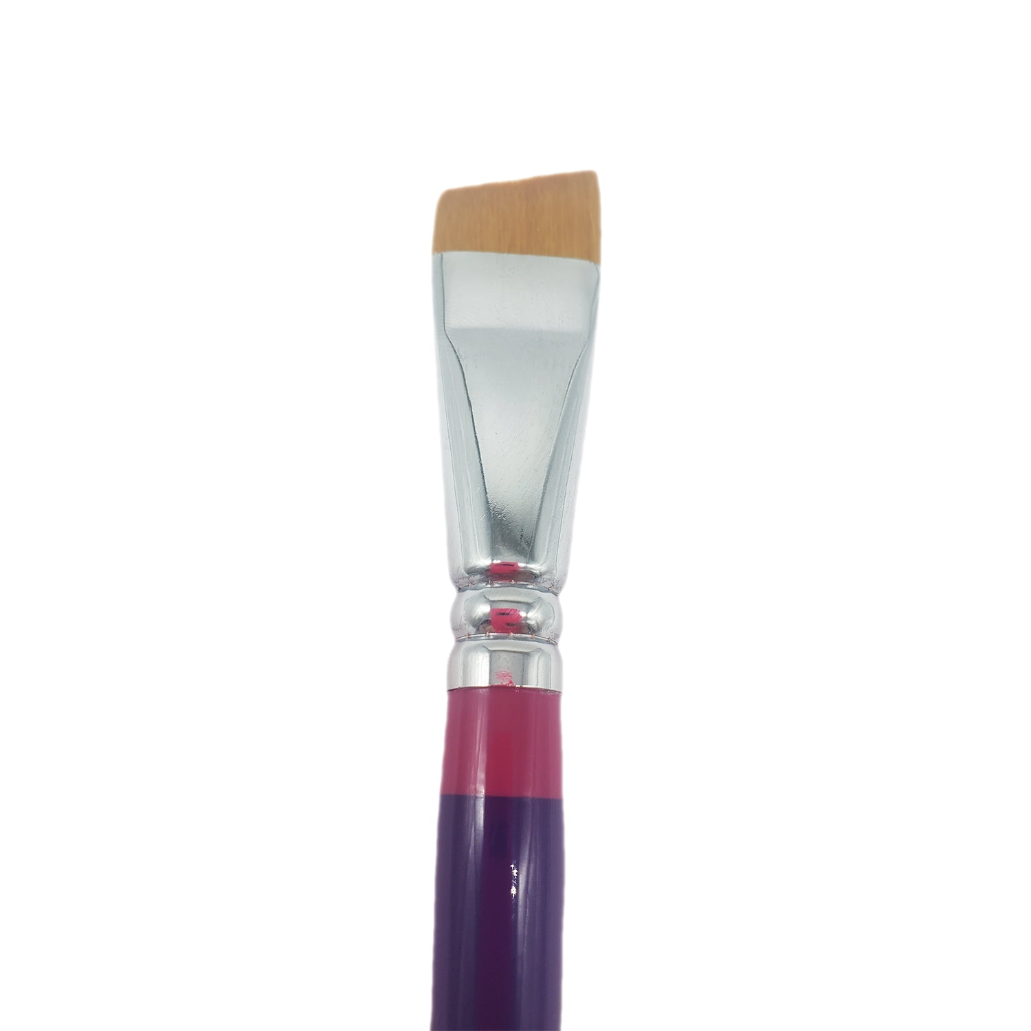 Impact Face Painting Brush - Butterfly Angle 2 (3/4"), Short Bristle Length, Professional Artist Body and Face Paint Brush, Synthetic Nylon Bristles, Purple Handle