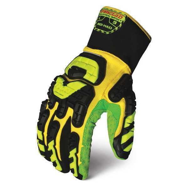 Impact Gloves, 3XL, Yellow/Green/Black, PR