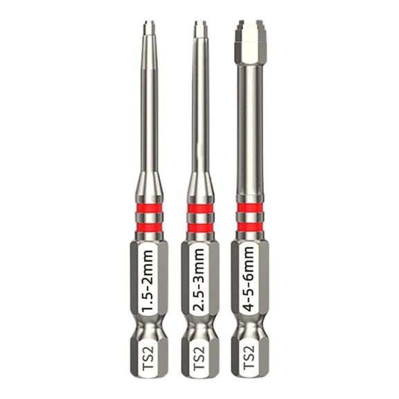 Impact Hex Head Allen Wrench Drill Bit Set,3 Pcs 1.5mm-6mm Premium S2 Steel 1/4" Hex-Shank Hex Bit Set,Magnetic Screwdriver Bit Set for Mechanical Maintenance,TV & Washing Machine Repair(Short)