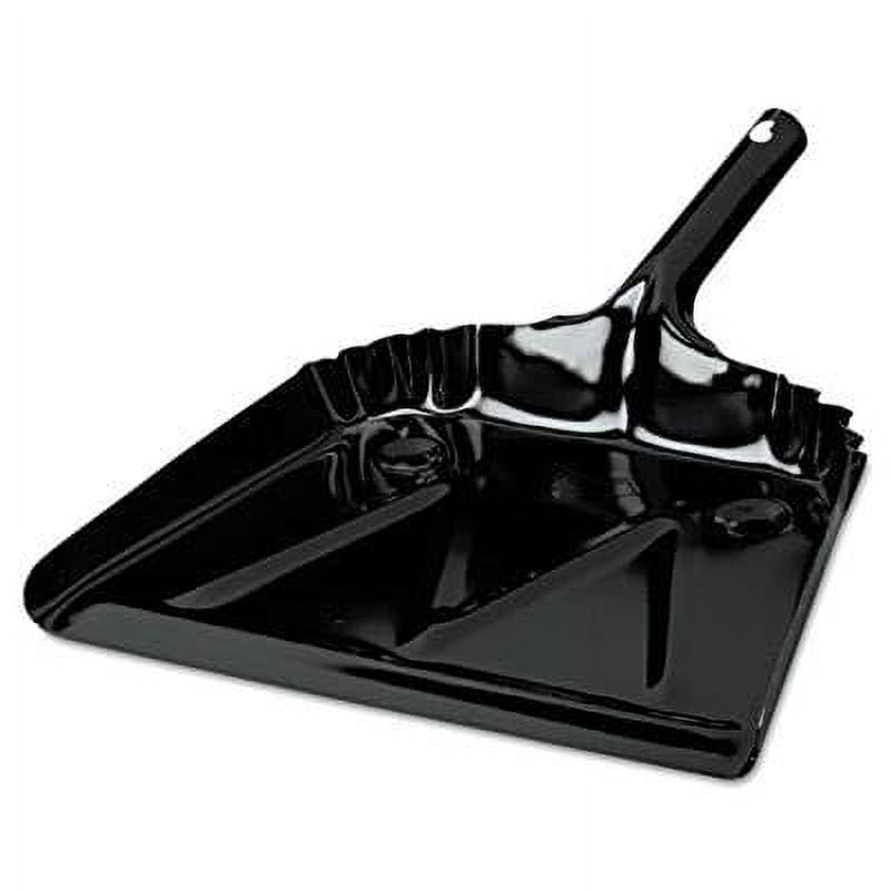 Heavy-Duty Metal Dust Pan, 12 x 14, 20-Gauge Steel, Black Heavy-Duty Metal Dust Pan, 12 x 14, 20-Gauge Steel, Black