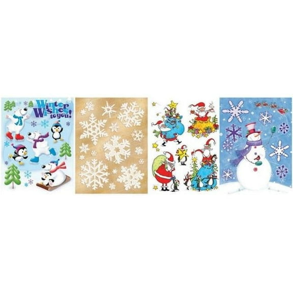 Impact Innovations Multicolored Christmas Window Clings 1.2 in.