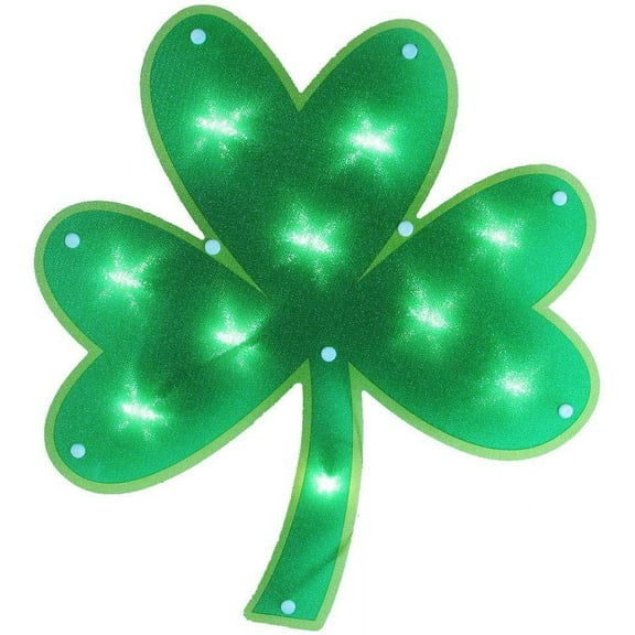 Impact Innovations Shamrock Lighted Window Decoration Indoor Outdoor Use 14 x 12.5
