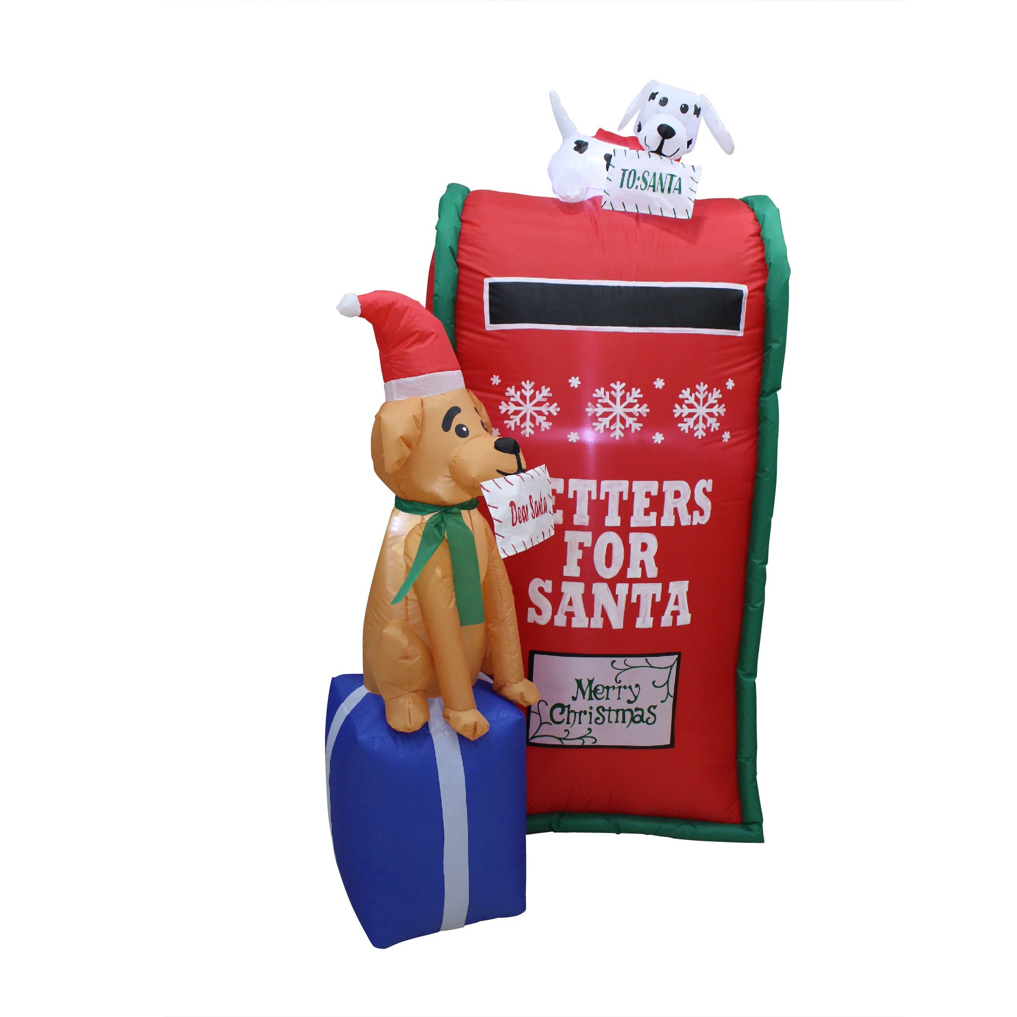 Impact Lighted Mailbox with Dog Yard Inflatable, 72"