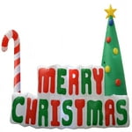 Impact Canopy Inflatable Outdoor Christmas Decoration, Lighted Merry Christmas Sign with Tree, 6 Feet Long