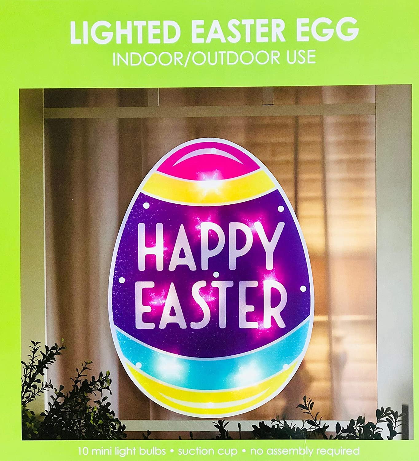 Impact Lighted Window Easter Egg Shimmering Happy Easter