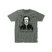 Impact Men's Edgar Allan Poe Portrait with Ravens T-Shirt, Black Tee H