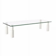 Impact Mounts LCD LED COMPUTER MONITOR TABLE RISER ADJUSTABLE OR FIXED LEGS SHELF SPACE SAVER LAPTOP TEMPERED GLASS