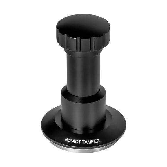 Impact Power Hammer Tamper with Adjustable Pressure - 58.35mm Self-Leveling Base, 30lb Constant Force Spring for Espresso, Ergonomic Design(Black)