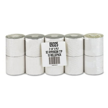 Impact Printing Carbonless Paper Rolls, 2.25" X 70 Ft, White/canary, 10/pack | Bundle of 2 Packs