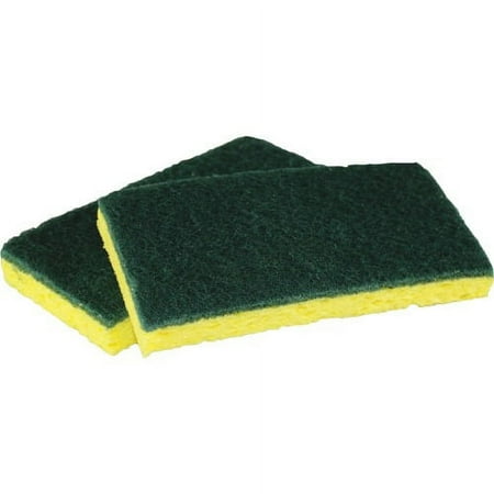 Impact Products Cellulose Scrubber Sponge 0.9" Height x 3.2" Width x 6.3" Length - 40/Carton - Cellulose - Yellow, Green