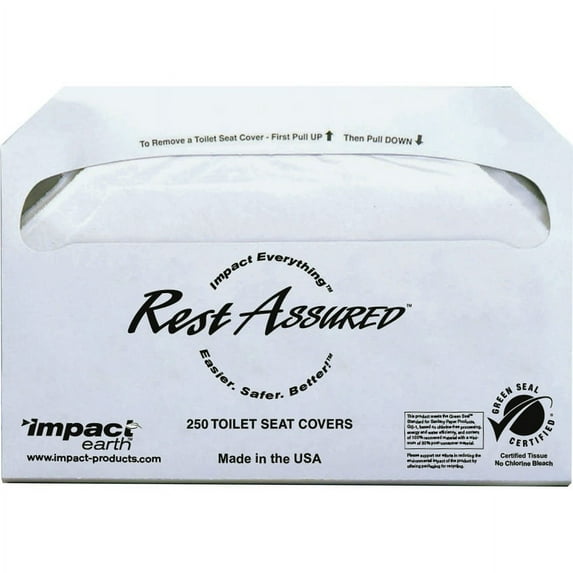 Impact Products Toilet Seat Covers - Half-fold - 250 / Pack - 1000 / Carton - Paper - White | Bundle of 5 Cartons