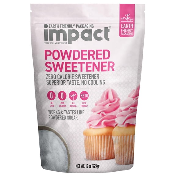 Impact Products White Monk Fruit and Allulose Blend, Natural Zero-Calorie Powdered Sweetener, 15 oz