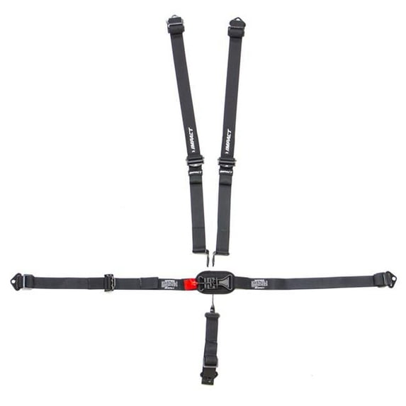 Impact Racing 52116661 5-Point Junior Latch & Link Harness Pull-Down Individual Fixed Left Lap Shoulder Belts