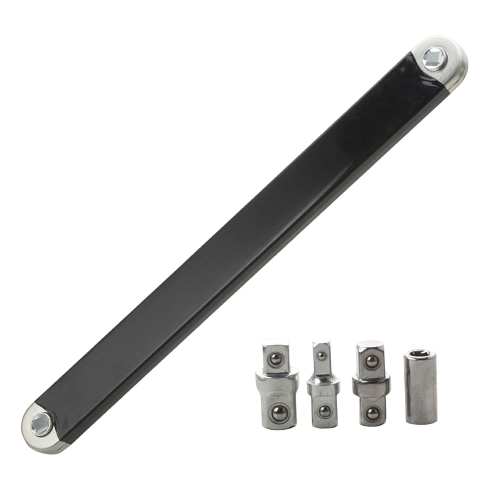 Impact Ready Offset Extension Wrench, Tight Reach Extension Wrench Set, with 1/2", 1/4" and 3/8" Square Drive Adapters, Universal Extensions Wrench Set for Small Place, 1set(Black,15.7x1.3")