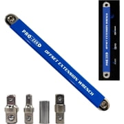 UP Impact Ready Offset Extension Wrench Set with three Square Drive Adapters, Universal Wrench for Small Place- Blue