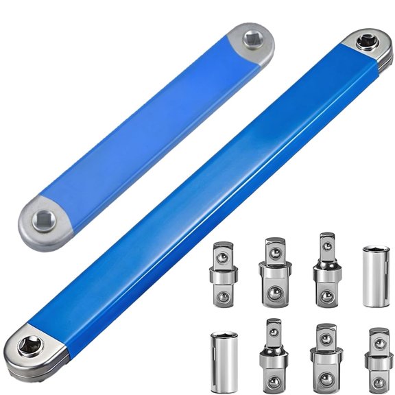 Impact Ready Wrench Extender Set, 15-Inch High Torque Tool for Confined Spaces, Includes 1/2-inch, 3/8-inch & 1/4-inch Square Drive Adapters for Extended Reach(2 Pack)