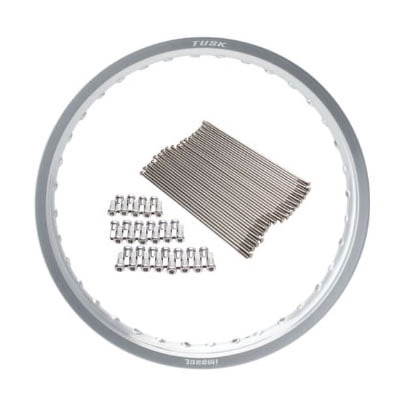 Impact Rear Rim and Spoke Kit 18 x 2.15 Silver For TM, Husqvarna, KTM