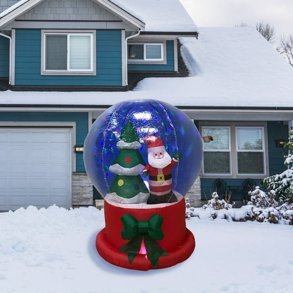 Impact Select 5 ft Christmas Inflatable Santa Claus in Snow Globe with Christmas Tree for Xmas Holiday