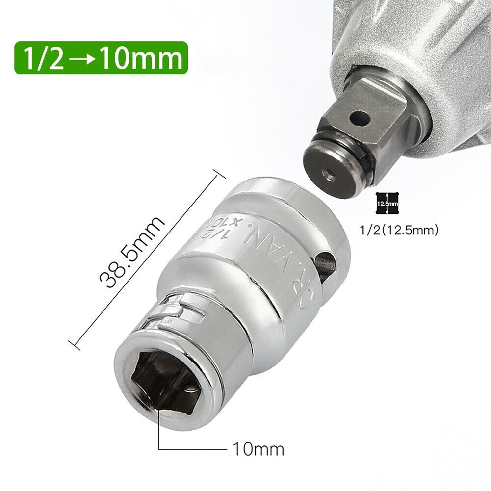 Impact Socket Adapter 1/2 To 1/4 1/4 3/8 Square Nut Quick Wrench