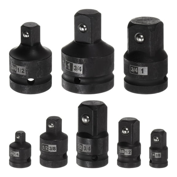 Impact Socket Adapter 1/4" 3/8" 1/2" 3/4" 1' Cr-V Steel for Impact Driver, 8 Pieces