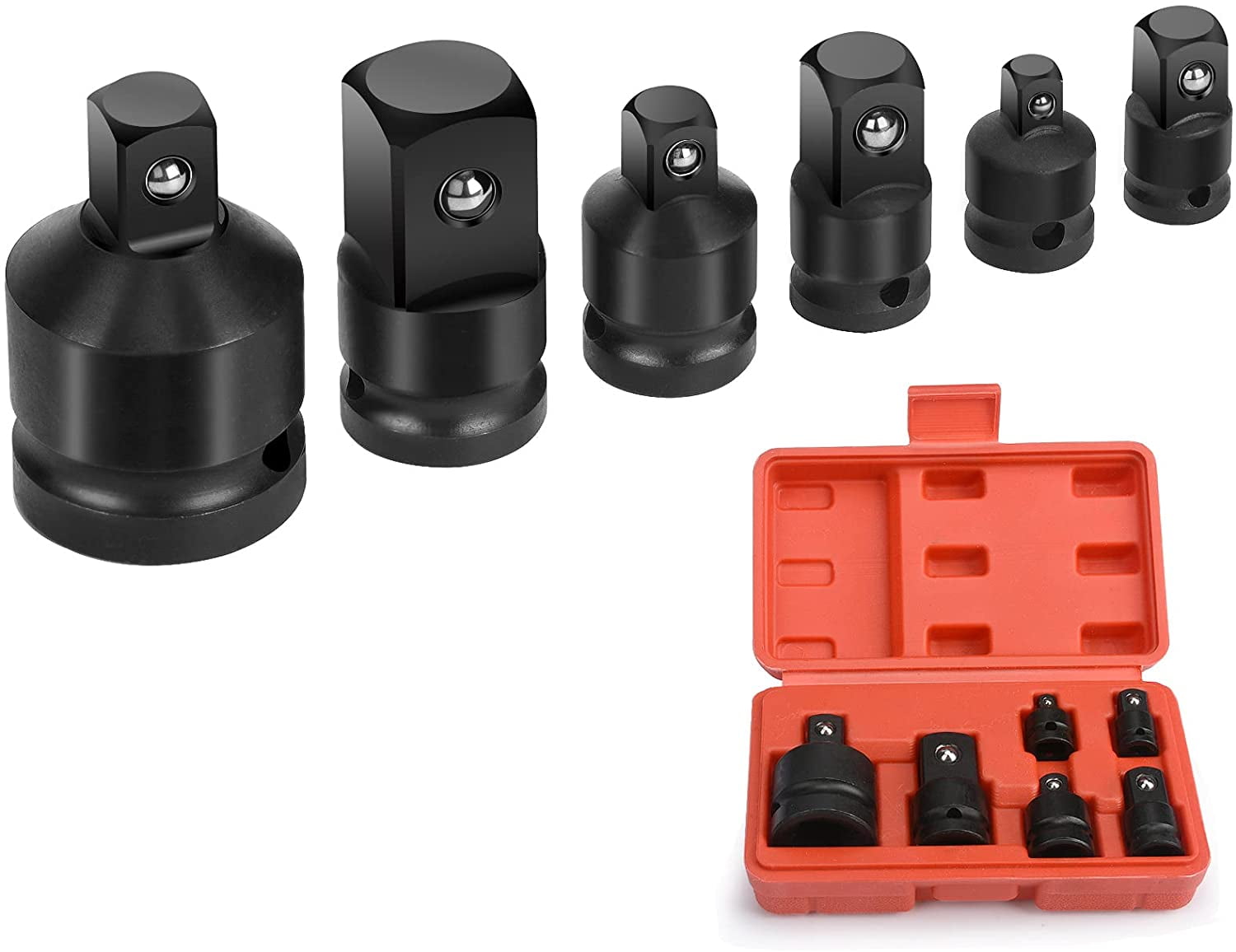 Impact Socket Adapter Set, 6 Pieces Reducer For 1/4", 3/8", 1/2", 3/4" Socket Converter