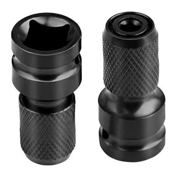 Impact Socket Driver Bit, 2 Pieces 1/2" Square to 1/4" Hex Socket Adapters, for Impact Ratchet Wrench and Screwdriver Bit Holder Socket