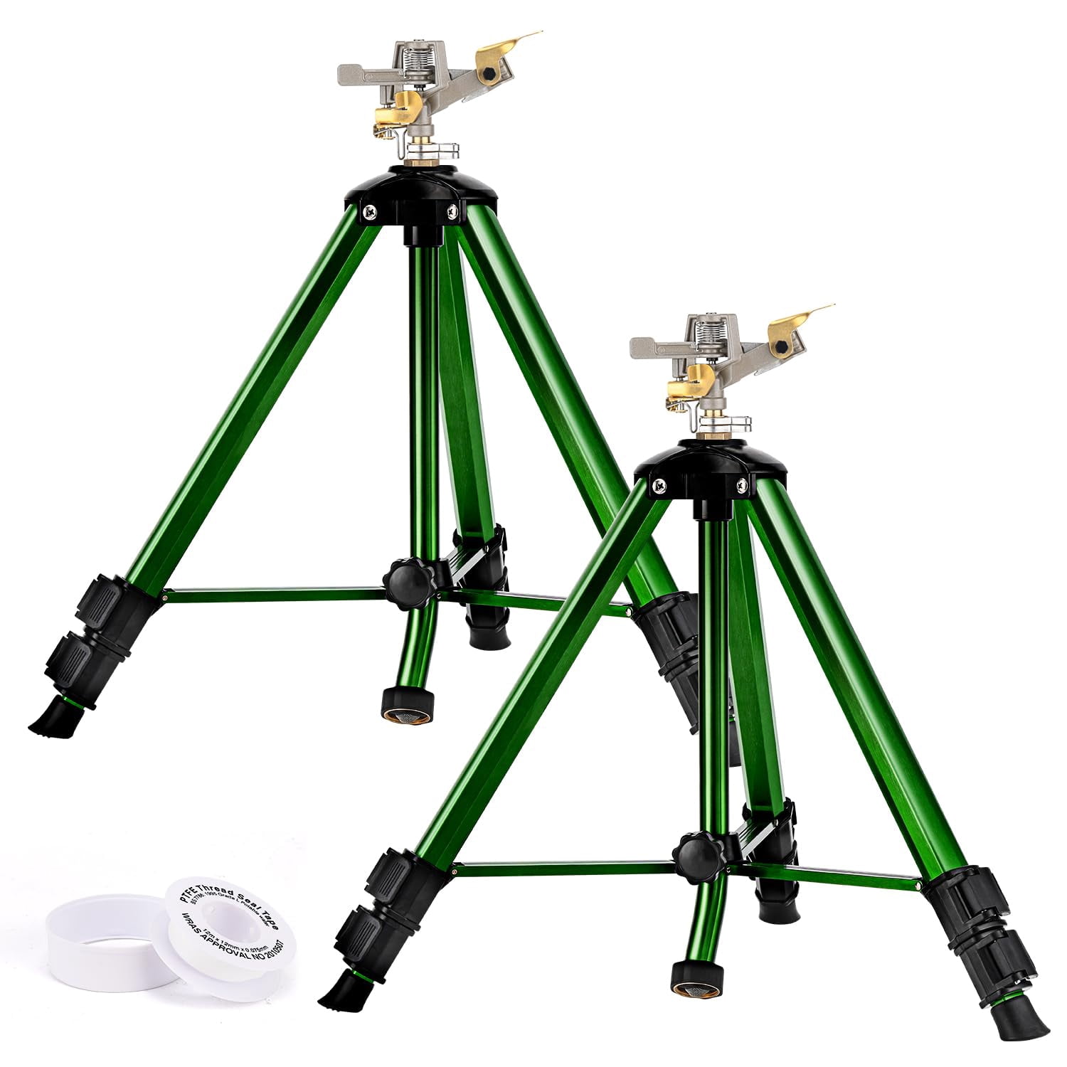 Impact Sprinkler On Tripod Base  2 Pack Lawn Sprinklers For Yard With 360 Degree Large Area Coverage Extra Tall Heavy Duty Water Lawn/yard/garden