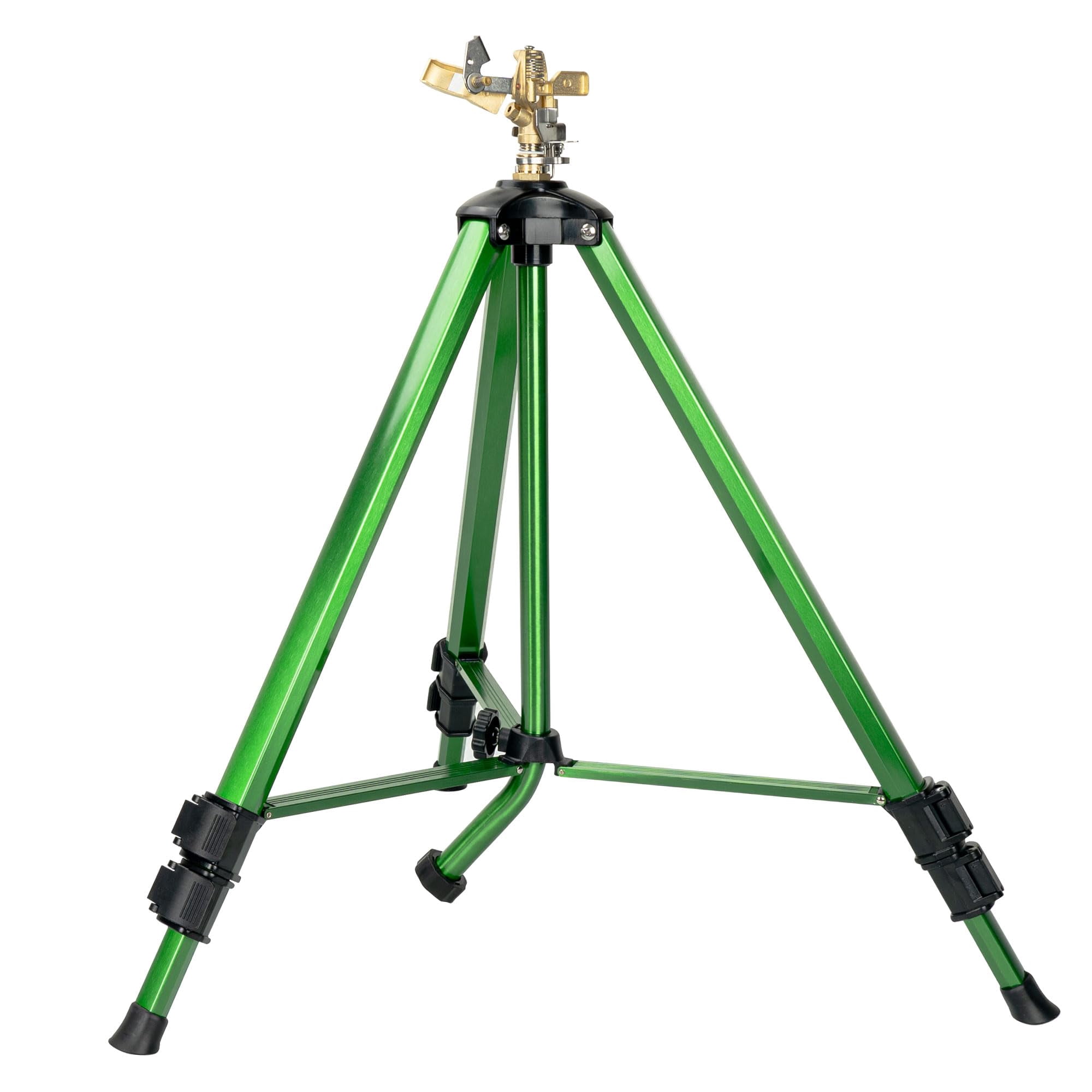 Impact Sprinkler On Tripod Base  Heavy Duty Adjustable Zinc Head For Lawn Yard Garden 360 Degree Large Area Irrigation 3/4" Connector Extension Flip Locks