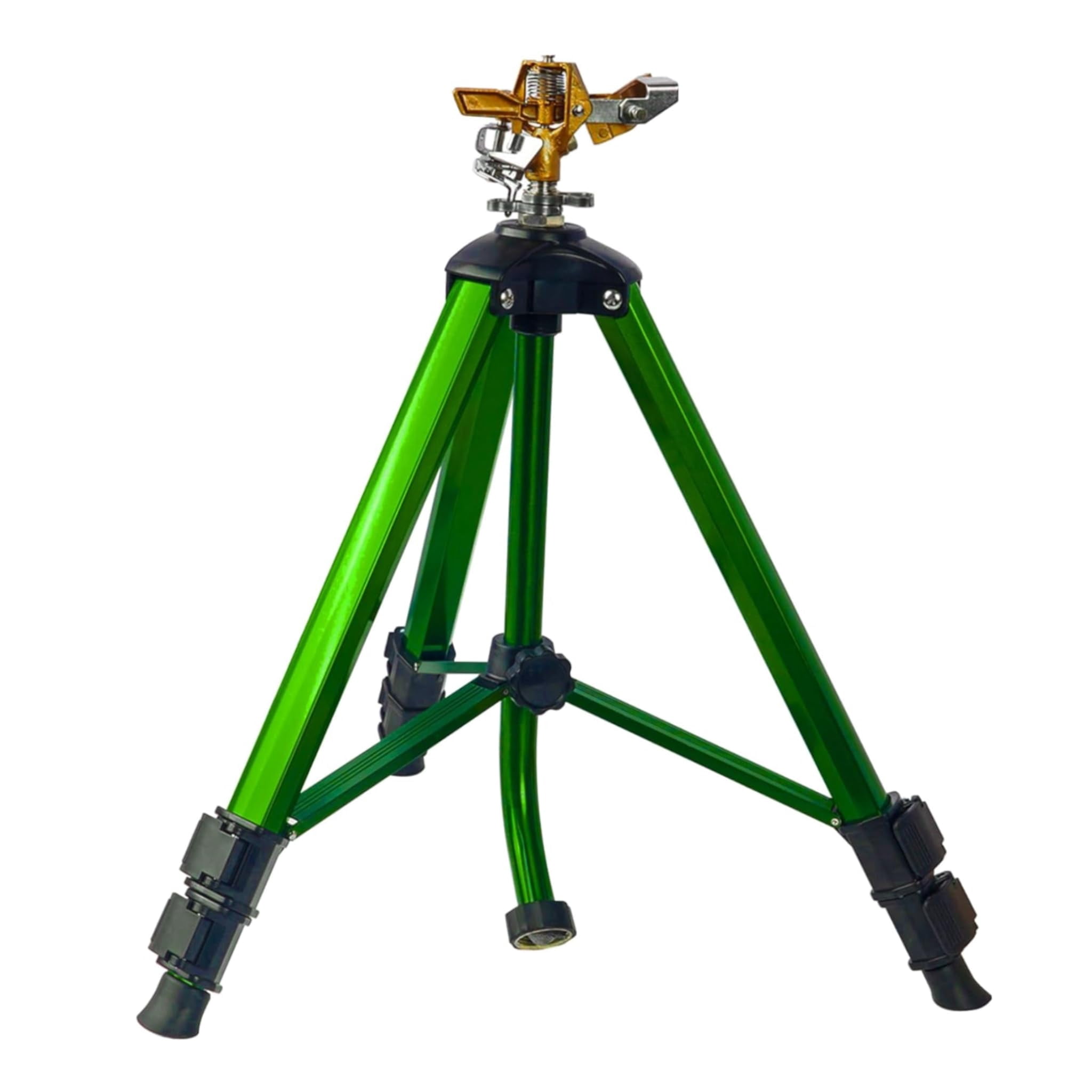 Impact Sprinkler On Tripod Base  Sprinklers With Head 360 Degree Large Area Irrigation Extension Flip Locks Heavy Duty 3/4" Connector For Lawn Yard Garden