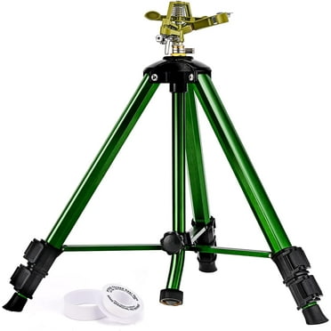 Impact Sprinkler on Tripod Base, Tripod Sprinkler with 360 Degree Coverage, Extra Tall Heavy Duty Water Sprinkler for Lawn/Yard/Garden