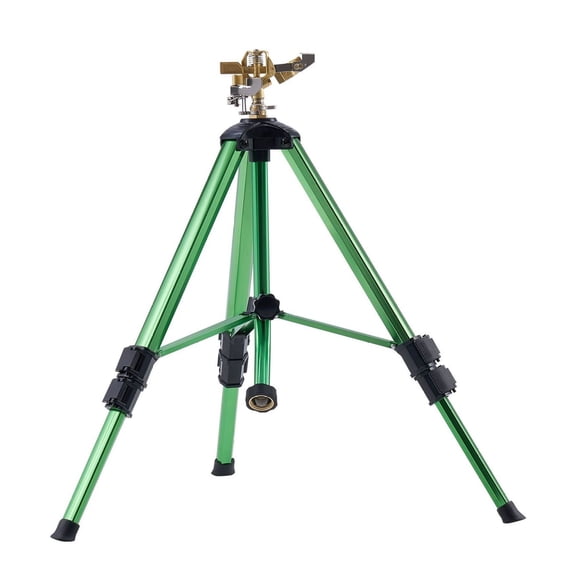 Impact Sprinkler on Tripod, Heavy Duty Brass Sprinkler with 3/4" Connector, 360 Coverage, Adjustable Height for Yard, Garden, Lawn Irrigation