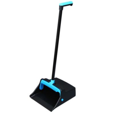 12.32 in. Wide 31.84 in. Aluminum Handle Plastic LobbyMaster Dust Pan - Blue/Black (6/Carton)