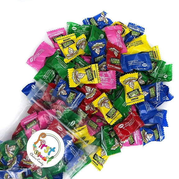 Impact Warheads Extreme Sour Wrapped Assorted Flavors Fruit Sours Hard Candy Buttons 2 Pound