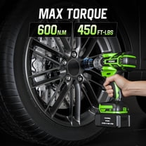 Impact Wrench: 1/2 In Cordless Impact Wrench 600N.m(450Ft-lbs) High Torque Power Electric Impact Gun Drive for Car Tires Truck Mower with 21V 4.0Ah Battery, Charger, Sockets, Screws Drill, Twist Drill
