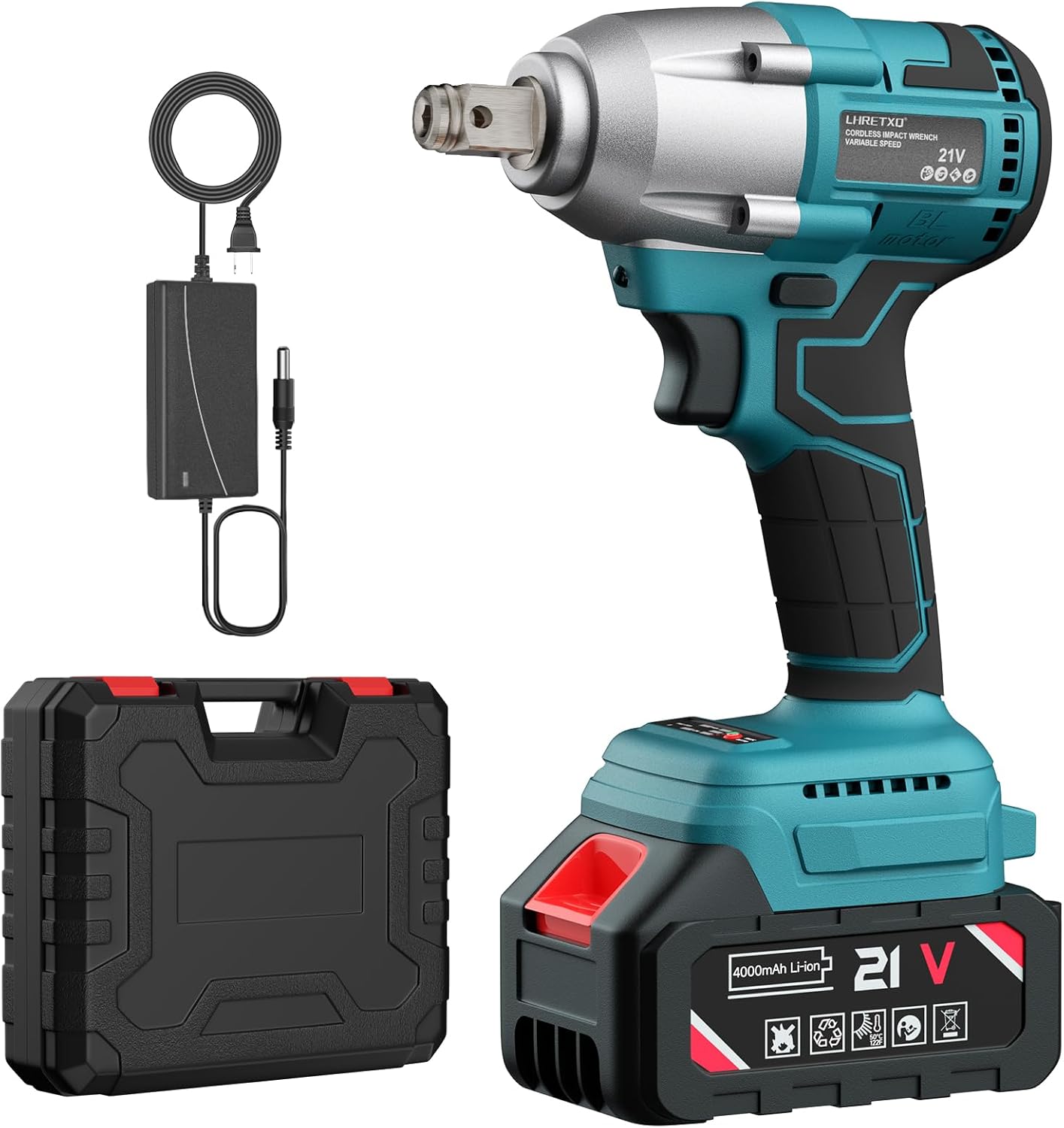 Impact Wrench, 1/2 inch 250Ftlbs Impact Gun Compatible with Makita 18V