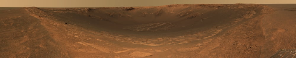 Impact crater Endurance on the surface of Mars Canvas Art - Stocktrek Images (64 x 13)