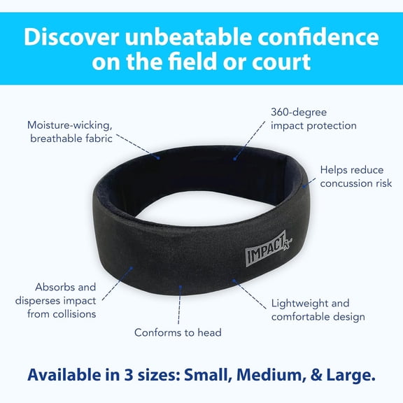 ImpactRx Head Guard – Protective Sports Headband for Soccer, Basketball, and More – 360-Degree Impact Protection, Moisture-Wicking Fabric – Available in Small, Medium, Large