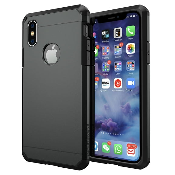 ImpactStrong Compatible with iPhone X Case/iPhone Xs Case, Heavy Duty Dual Layer Protection Cover Heavy Duty Case - Black