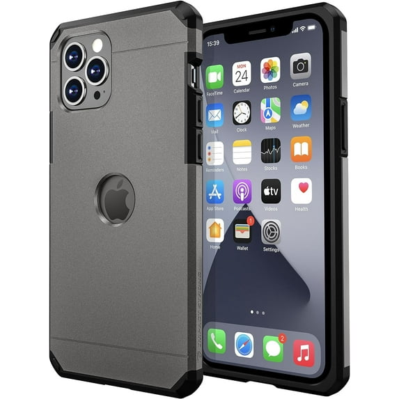 ImpactStrong Heavy Duty Compatible with iPhone 12 Pro Max Case, Dual Layer Protection Cover Heavy Duty Case Designed for iPhone 12 Pro Max (6.7 Inch) - Gun Metal