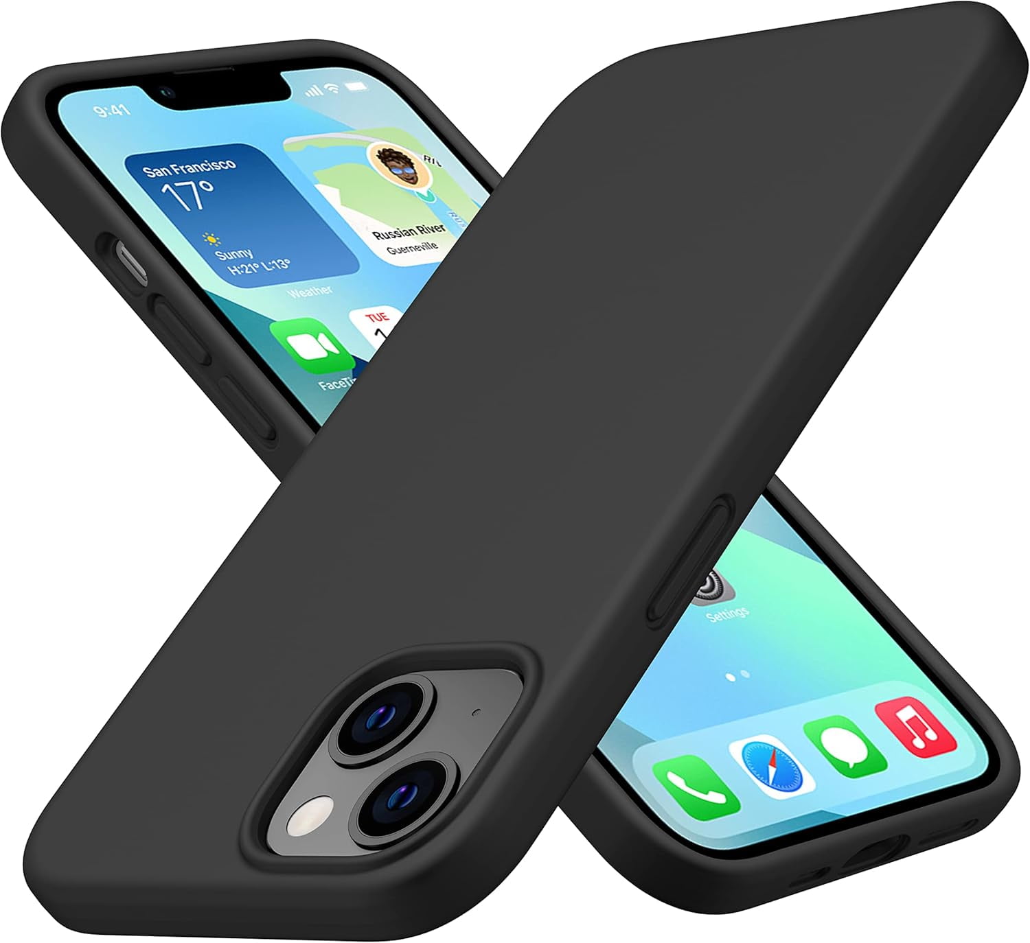 ImpactStrong Heavy Duty Silicone Case for iPhone 13 [Drop Protection] Rubber Gel Cover with [Soft Anti-Scratch Microfiber Interior] Shockproof Phone Case for iPhone 13 6.1 Inch (2021) - Black
