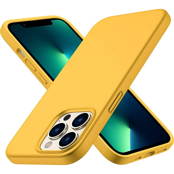 ImpactStrong Heavy Duty Silicone Case for iPhone 13 Pro [Drop Protection] Rubber Gel Cover with [Soft Anti-Scratch Microfiber Interior] Shockproof Phone Case for iPhone 13 Pro 6.1 Inch - Yellow