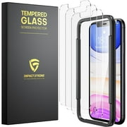 ImpactStrong Shatterproof Tempered Glass Screen Protector for iPhone 11 Pro Max/iPhone XS Max [Easy Installation Frame] [Bubble Free] [9H Hardness] [Full Coverage] Case Friendly, 6.5 Inch (3-Pack)