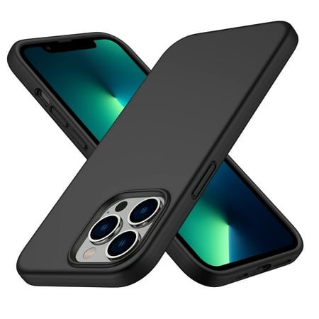 ImpactStrong Silicone Case for iPhone 13 Pro Max Drop Protection Soft Anti-Scratch Microfiber Interior Shockproof Phone Case - (Black)
