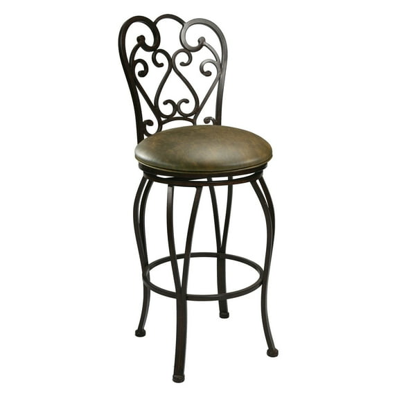 Magnolia Round Seat Swivel Barstool, Bronze